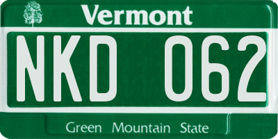 VT license plate NKD062
