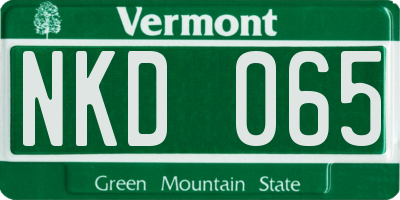 VT license plate NKD065