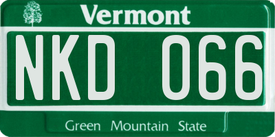 VT license plate NKD066