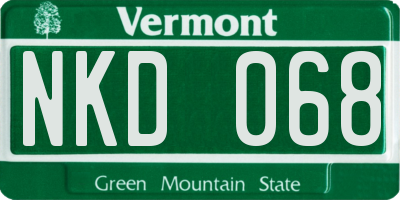 VT license plate NKD068