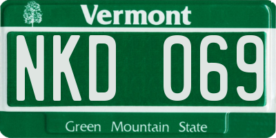 VT license plate NKD069