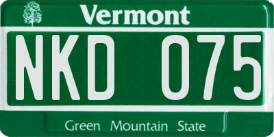 VT license plate NKD075