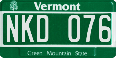 VT license plate NKD076