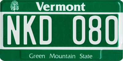 VT license plate NKD080