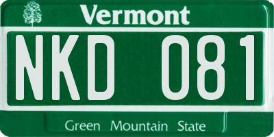 VT license plate NKD081