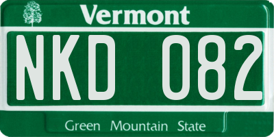 VT license plate NKD082