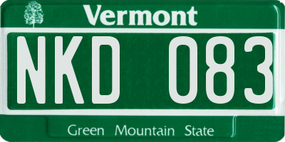 VT license plate NKD083
