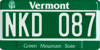 VT license plate NKD087