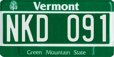 VT license plate NKD091