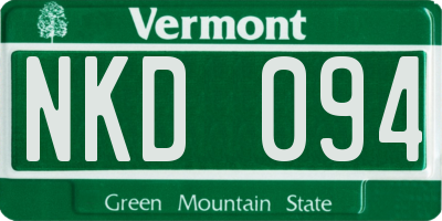 VT license plate NKD094
