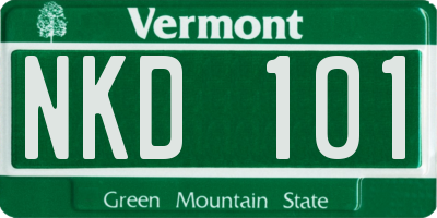 VT license plate NKD101