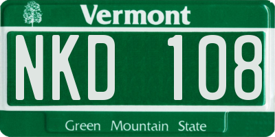 VT license plate NKD108