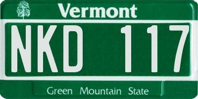 VT license plate NKD117