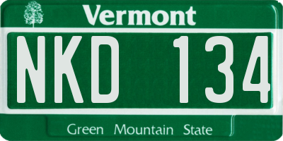 VT license plate NKD134