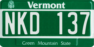 VT license plate NKD137