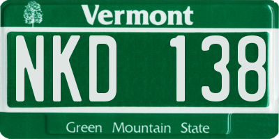 VT license plate NKD138