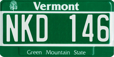 VT license plate NKD146