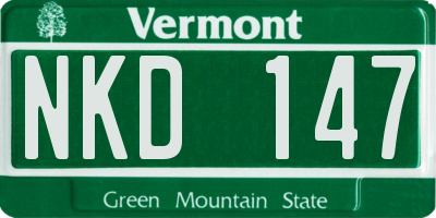 VT license plate NKD147