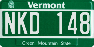 VT license plate NKD148