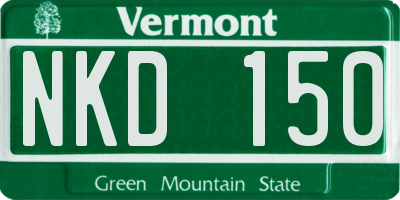VT license plate NKD150