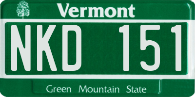 VT license plate NKD151