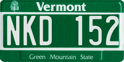 VT license plate NKD152