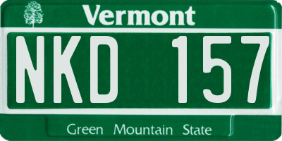 VT license plate NKD157