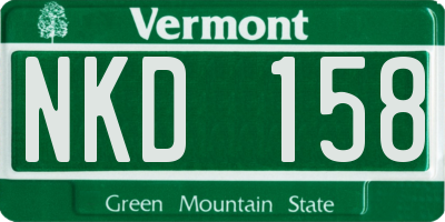 VT license plate NKD158