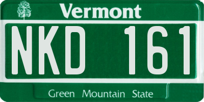 VT license plate NKD161