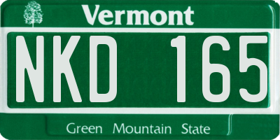 VT license plate NKD165