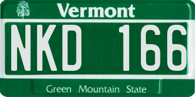 VT license plate NKD166