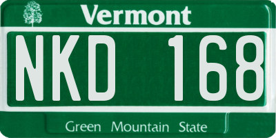 VT license plate NKD168