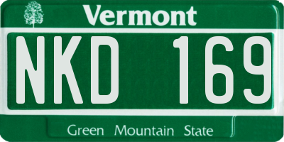 VT license plate NKD169