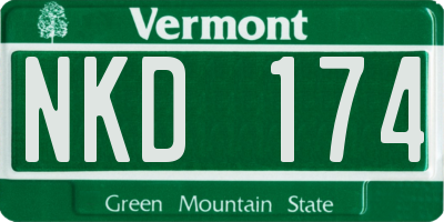 VT license plate NKD174