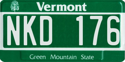 VT license plate NKD176
