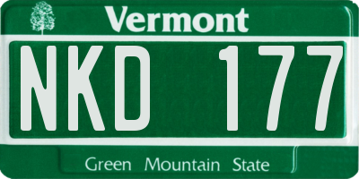 VT license plate NKD177