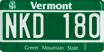 VT license plate NKD180