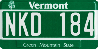 VT license plate NKD184