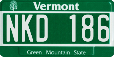 VT license plate NKD186