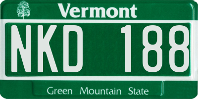 VT license plate NKD188