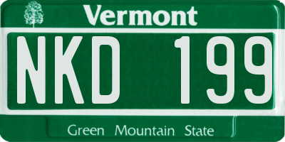 VT license plate NKD199