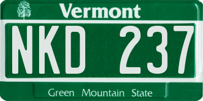 VT license plate NKD237