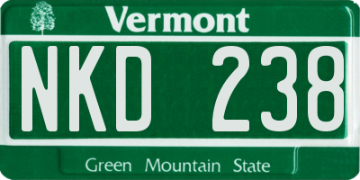 VT license plate NKD238