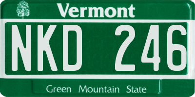 VT license plate NKD246