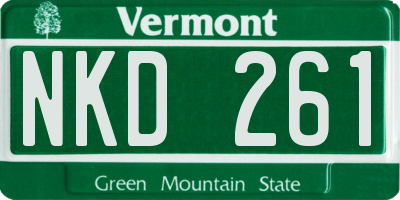 VT license plate NKD261
