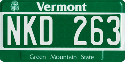 VT license plate NKD263