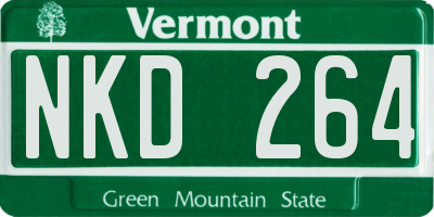 VT license plate NKD264