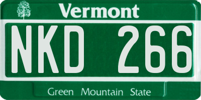 VT license plate NKD266
