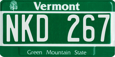VT license plate NKD267