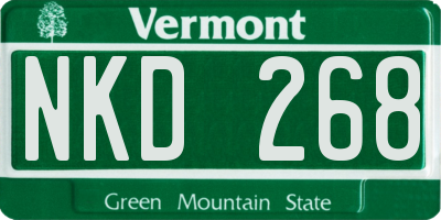 VT license plate NKD268